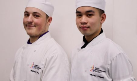 Winning student chefs Michael Brown and Jaypee Escaro