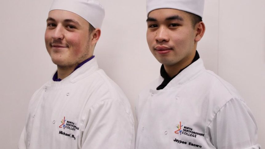 Winning student chefs Michael Brown and Jaypee Escaro